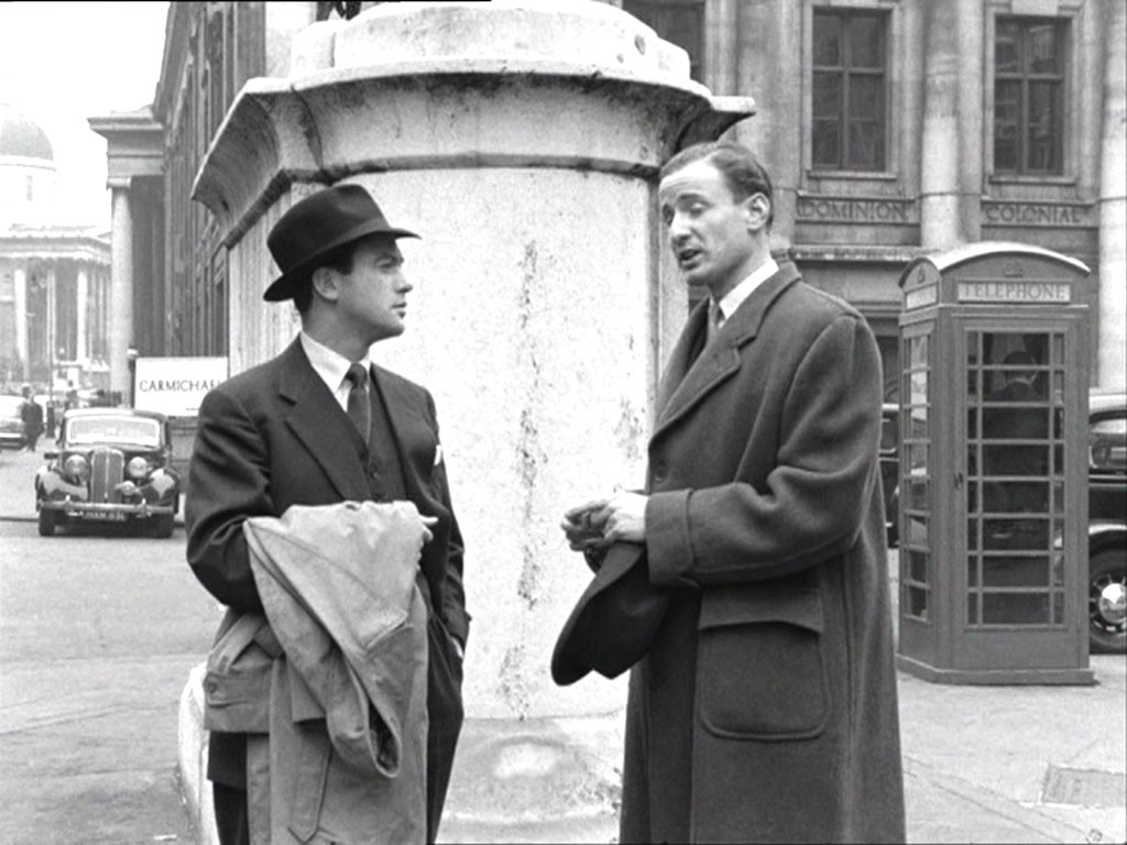 The corner of Cockspur Street and Pall Mall East, London SW1 with the statue of King George lll. Circa 1956