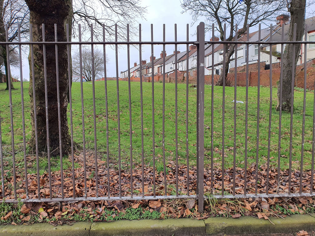 Playing area on the Birkenhead Road between New Street and Wheatlands Lane, Wallasey, Merseyside.