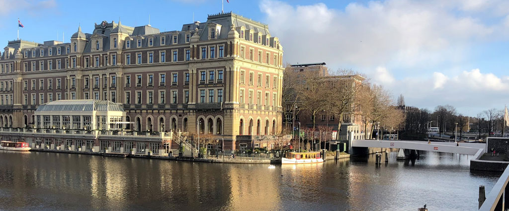 A view from the Torontobrug to the Amstel hotel, Amsterdam