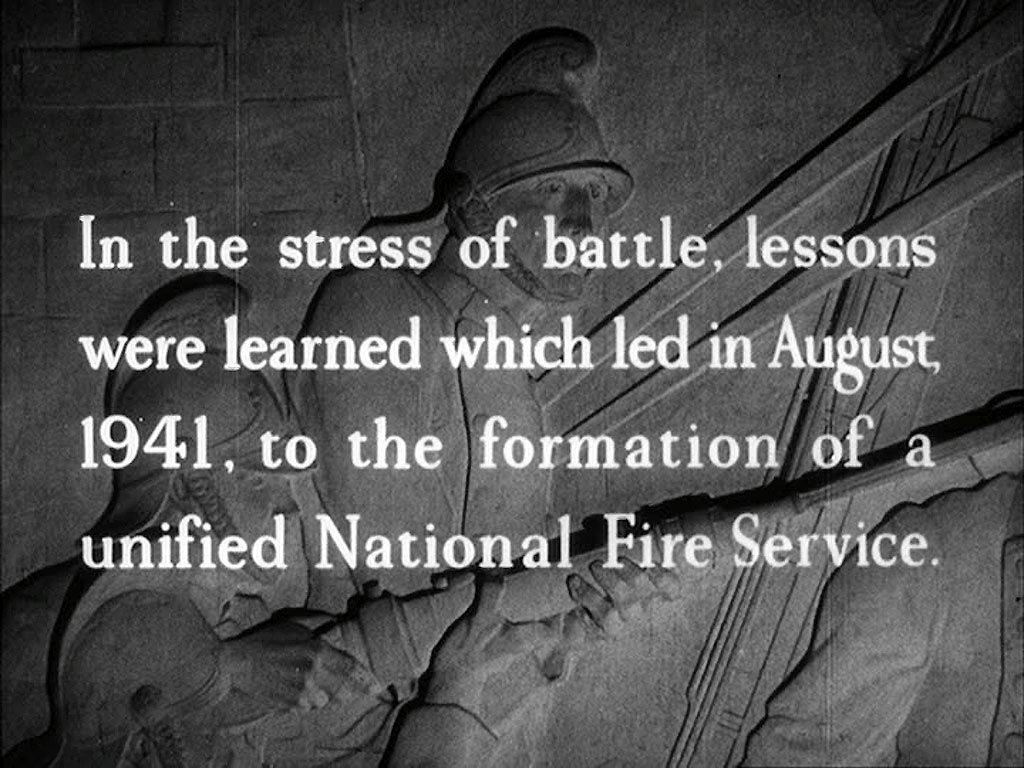 Gilbert Bayes’ bas relief sculpture that is displayed in the reception hall of Fire Brigade Headquarters, Lambeth Embankment SE1.