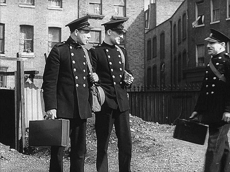 Wellclose Square with North East Passage running up to Cable Street E1 in the background. Circa 1942