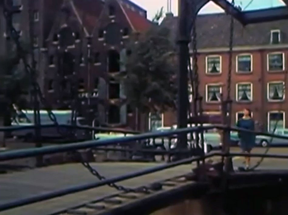 Zandhoeksbrug as seen from Grote Bickersstraat, Amsterdam Circa 1966