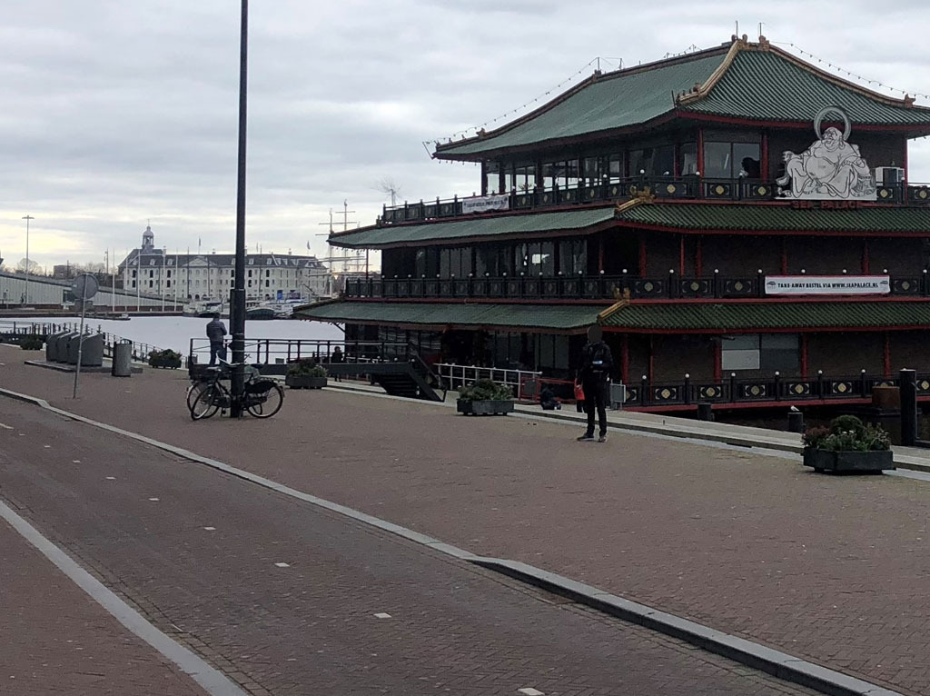 Oosterdokskade looking at Sea Palace restaurant, Amsterdam