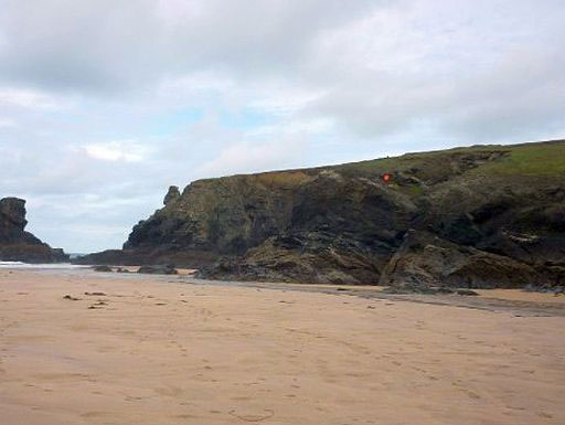 Porthcothan Bay in Porthcothan, Cornwall.