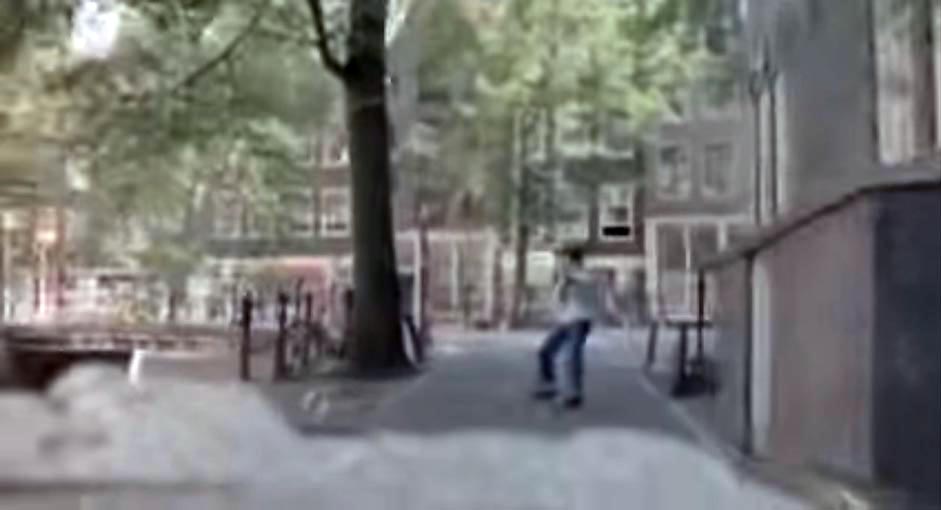 Filmed from Krom Boomsloot 27 in the direction of Recht Boomsloot, Amsterdam Circa 1989