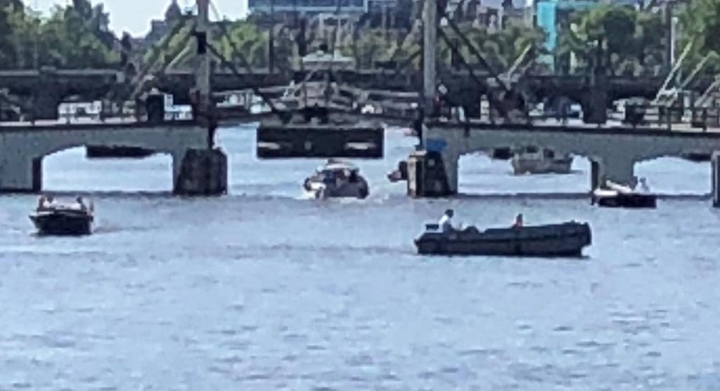 Magere brug seen from the river Amstel