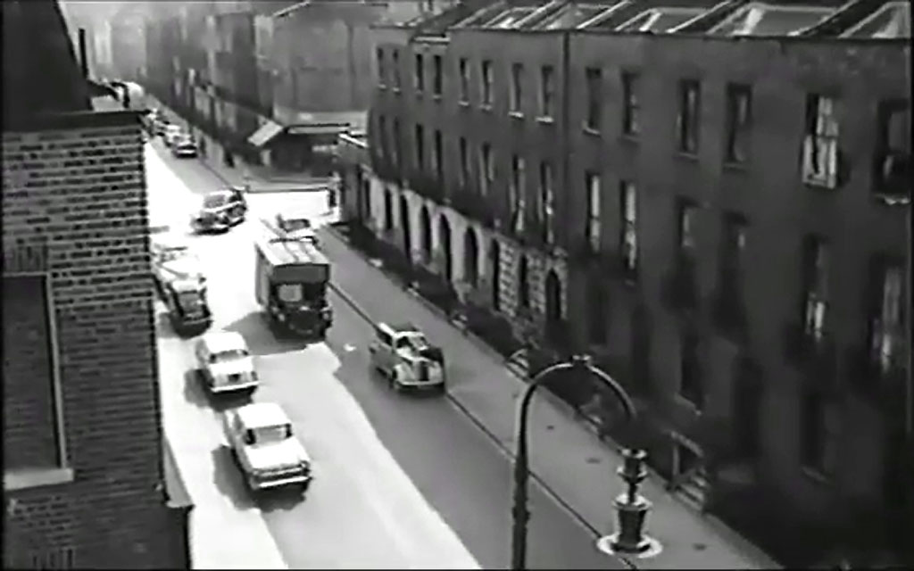 Stanhope Street, London NW1 looking south towards William Road that is going off to the right. Circa 1959