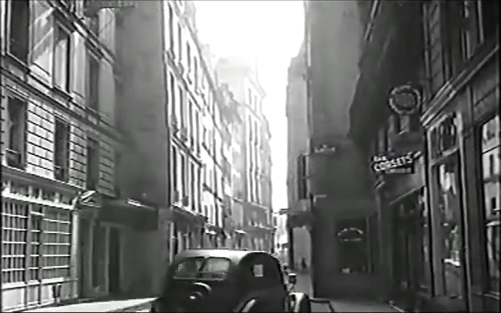 Rue de la Huchette 75005 in Paris. Circa 1959
