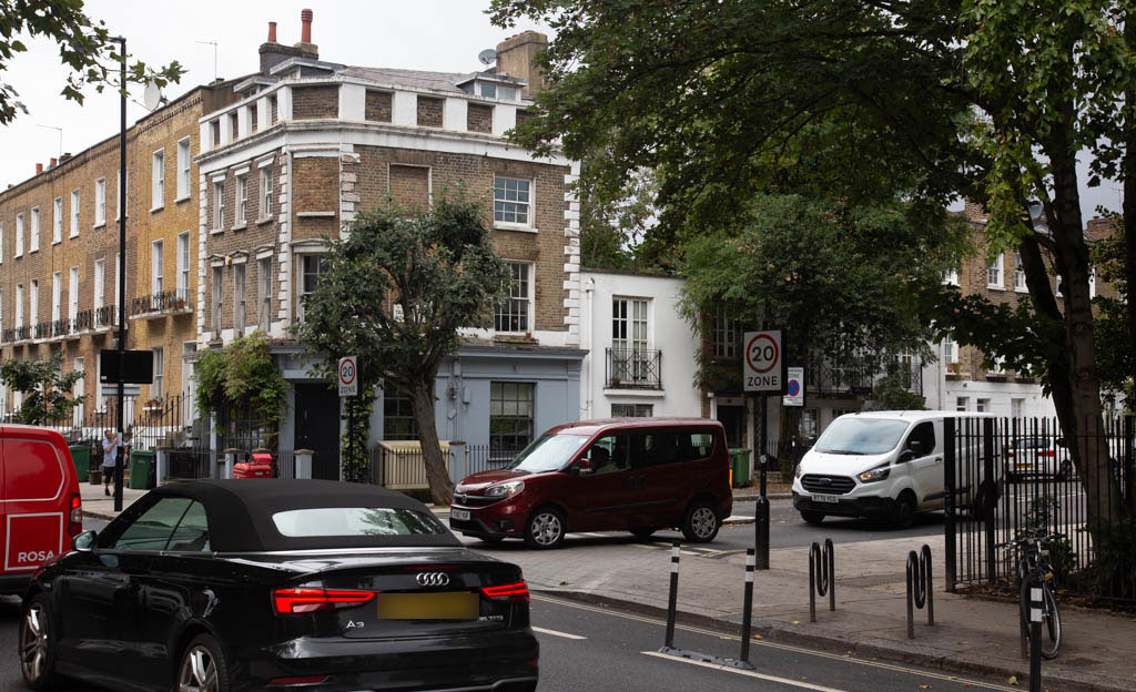 Prince of Wales Road with what was Weedington Road, now Talacre Road, London NW1 off to the right