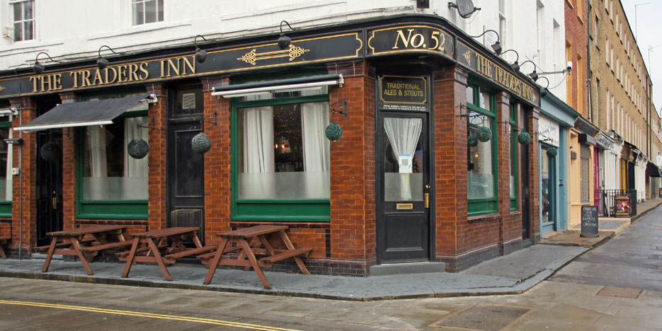 The Trader’s Inn on the corner of Salisbury Street and Church Street in NW8.
