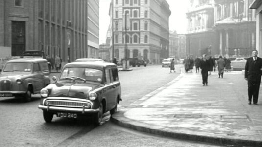 Cannon Street looking west towards St Paul's Cathedral. Circa 1960