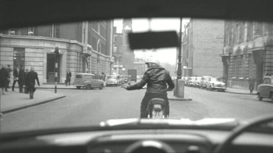 Great Tower Street about to turn into Mincing Lane. Circa 1960