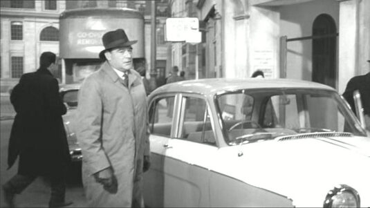 Mincing Lane with Great Tower Street in the background. Circa 1960