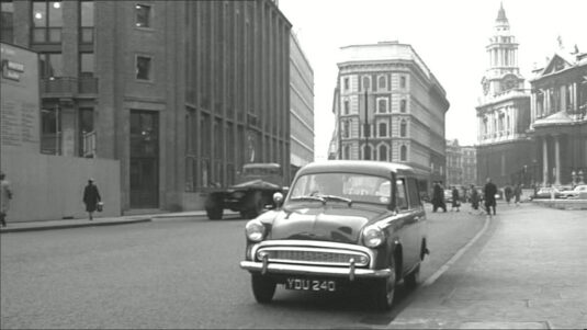 Cannon Street looking west towards St Paul's Cathedral. Circa 1960