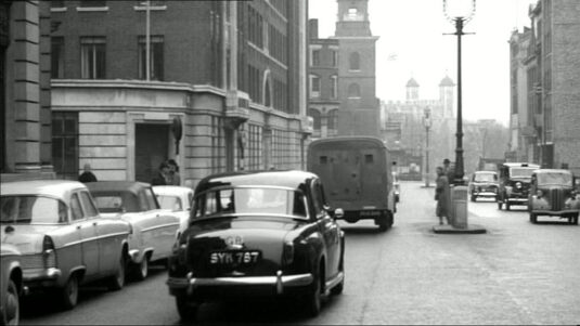 Great Tower Street looking towards the Tower of London. Circa 1960