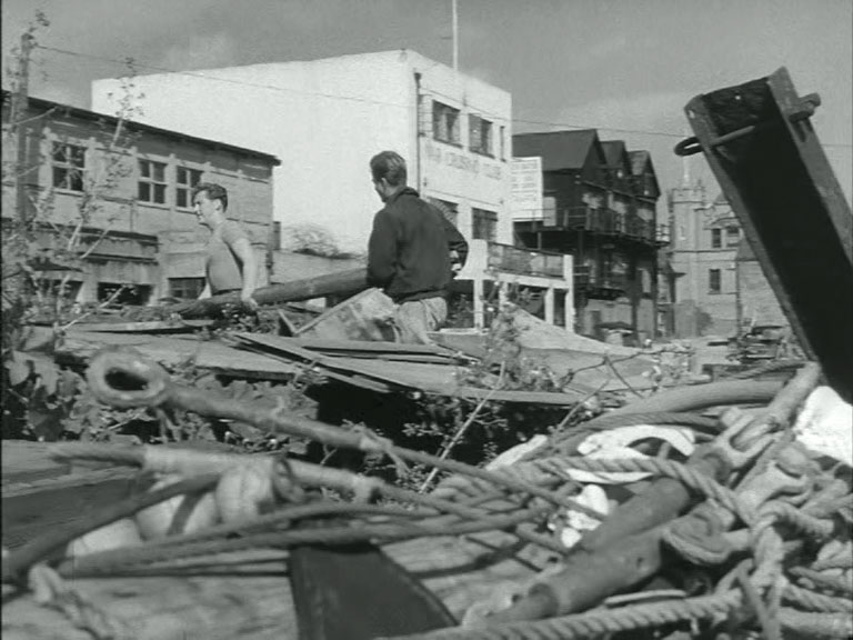 Shoreham port buildings and the tower of ‘Old Town Hall’ Circa 1954