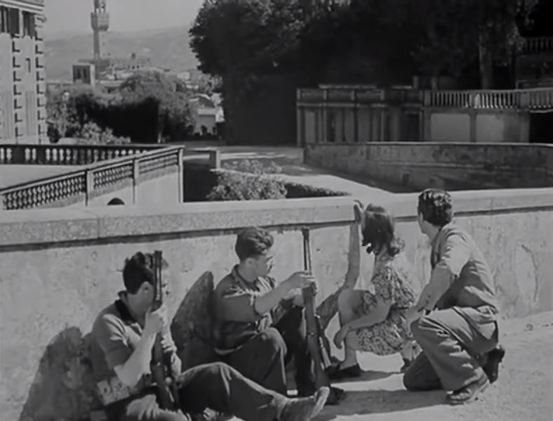 Viale della Meridiana on the northern edge of the Boboli Gardens behind the Pitti Palace in Florence Circa 1946