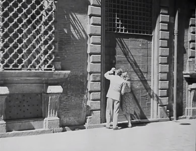 At the doorway of the property Piazza Fiammetta, 1 Circa 1946