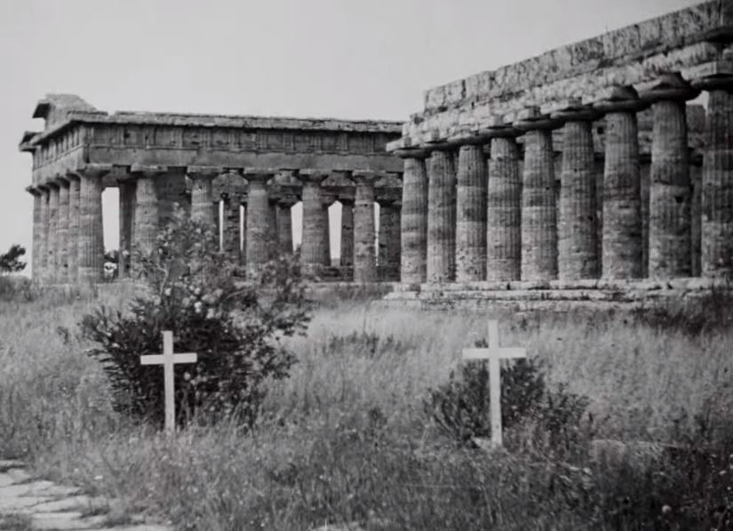 Parco Archeologico Paestum, located in the comune of Cappaccio, 35 km south of Salerno. Circa 1946