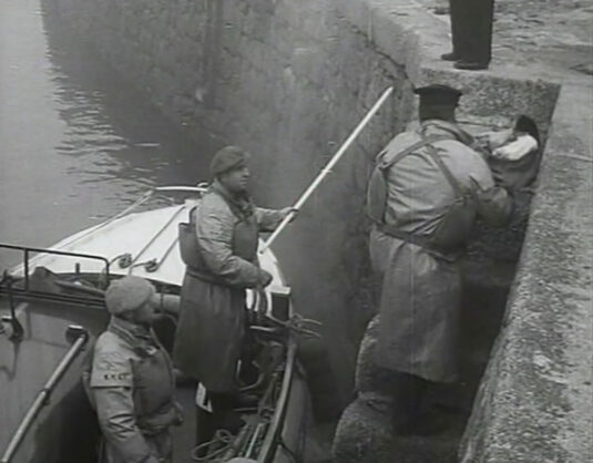 Coverack harbour steps. Circa 1949