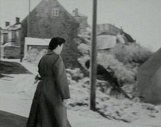 Walking past the bottom of School Lane, Coverack Circa 1949