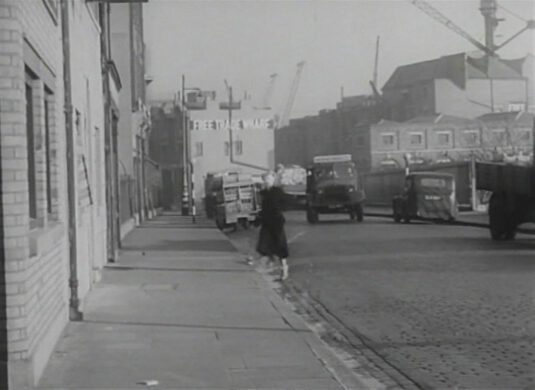 The Highway. Looking east towards Free Trade Wharf. Circa 1949