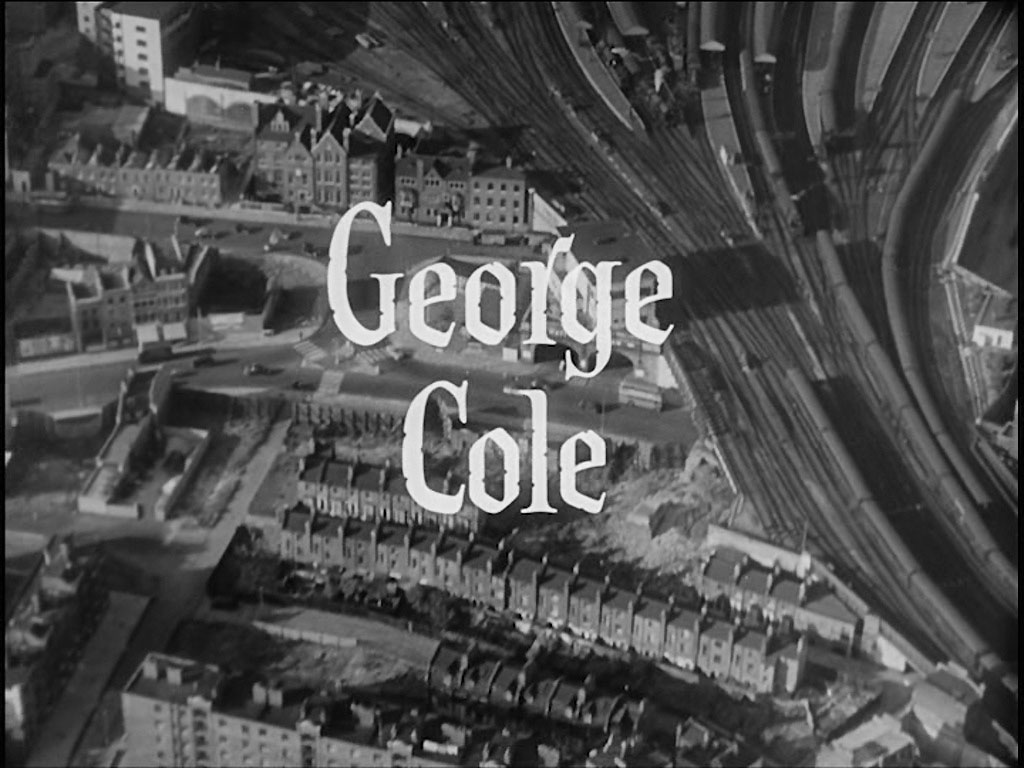 Aerial view of London. ‘George Cole’ introduces us to the southern end of Waterloo Station and highlights the current day location of the Park Plaza Hotel, Bridge Road/Westminster Bridge Road/Addington Street, SE1. Circa 1956