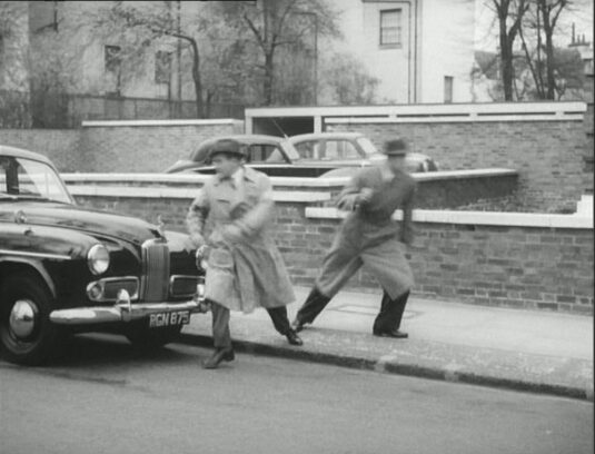 Kingsmill Terrace, NW8 looking towards the garages of ?Kingsmill?. Circa 1956