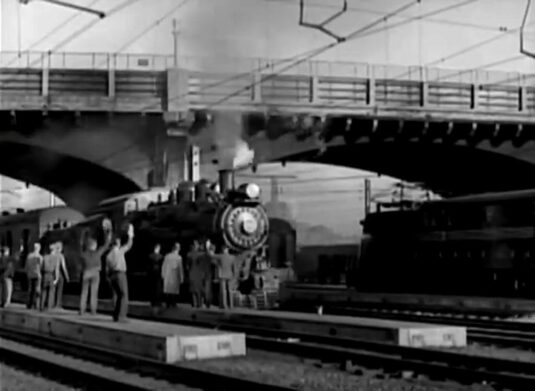 The east end of Harrisburg Station, at the Mulberry Street bridge. Circa 1941