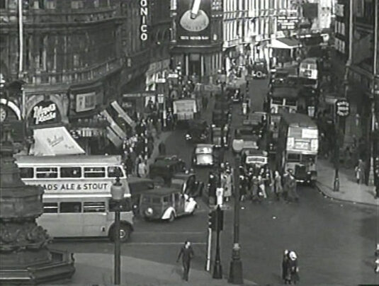 Piccadilly Circus looking up Shaftesbury Avenue. Circa 1956