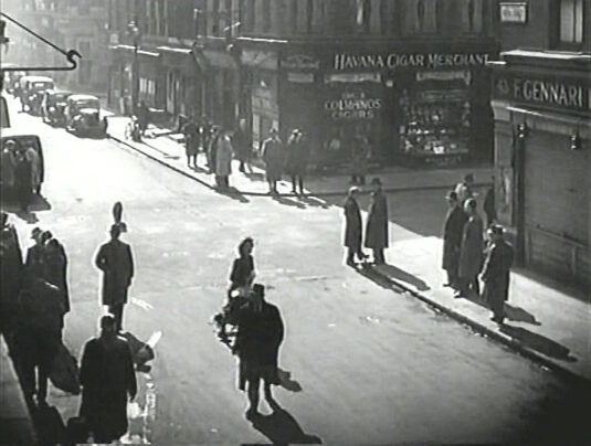 Shaftesbury Avenue, London W1 looking towards the junction with Frith Street. Circa 1956