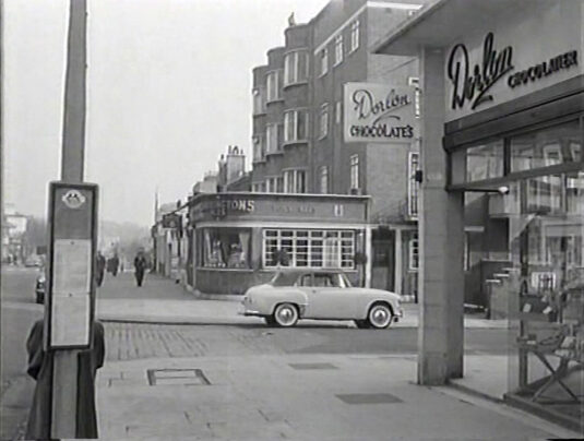 Looking south along Circus Road and the junction with Cochrane Street. Circa 1956