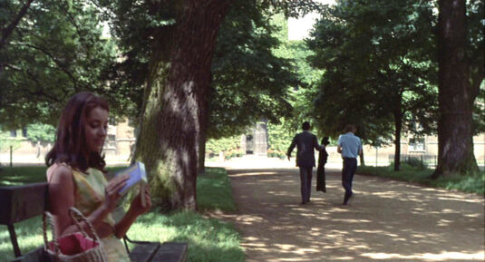 Poplar Walk, looking across Broad Walk, Christ Church Meadow towards Christ Church College. Circa 1967