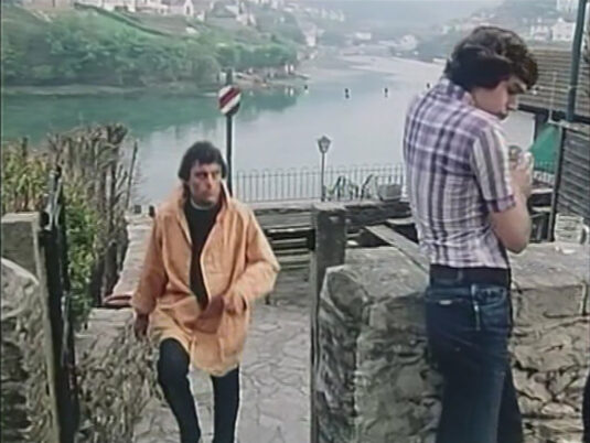 Outside ‘The Dolphin Inn’, 1 Riverside East, Newton Ferrers, Devon looking south across Newton Creek. Circa 1980