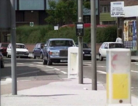Looking north on Lower Parliament Street, Nottingham from the junction with Hockley. Circa 1995