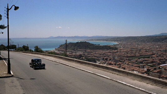 Panorama of Nice and the Bay Des Anges, Côte d’Azur. Circa 1955