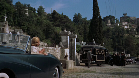 he old cemetery in Cagnes sur Mer, France. Circa 1955