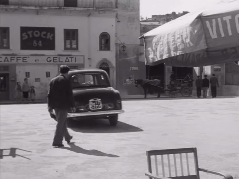 Piazza Duomo in Ravello, located high above the Bay of Salerno. Circa 1953