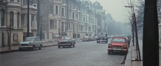 Looking north along Redcliffe Gardens with the junction with Redcliffe Street on the left. Circa 1966