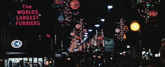 Oxford Street looking east, no right turn into Binney Street, C&A were at 380 Oxford Street and 'The Worlds Largest Furriers' were 'Swears & Wells' at 374 Oxford Street. Circa Christmas 1965