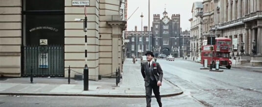 St. James’s Street with St. James’s Palace in the background as he is about to turn into King Street, SW1 Circa 1966