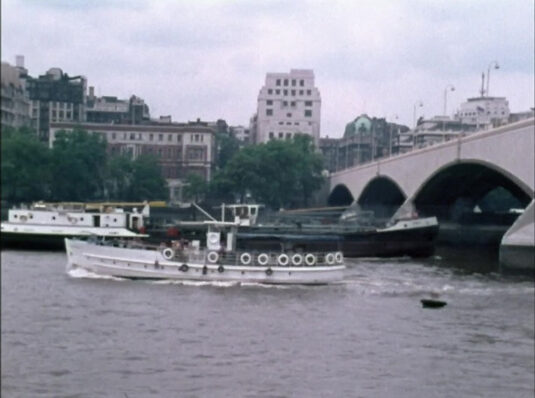 Lets take the river bus from Westminster Pier But this is Waterloo Bridge looking north. Circa 1968