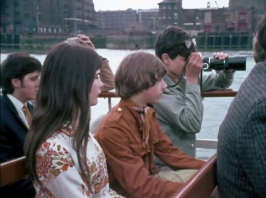 The entrance to St. Katharine Dock, Wapping E1 in the background. Circa 1968