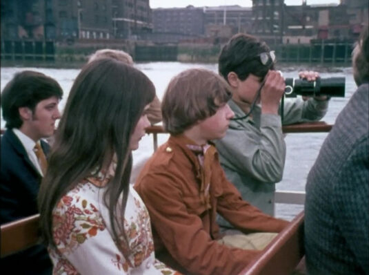 The entrance to St. Katharine Dock, Wapping E1 in the background. Circa 1968