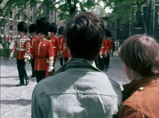 Marching soldiers Tower of London Circa 1968