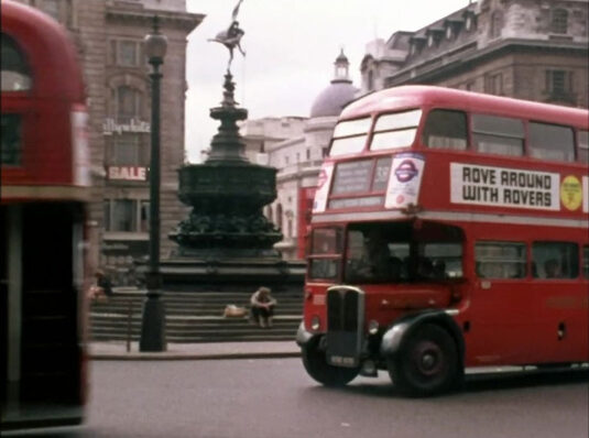 They soon had the feeling that the answer was not in the British Museum. Move on..Piccadilly Circus, W1 looking towards Regent Street. Circa 1968