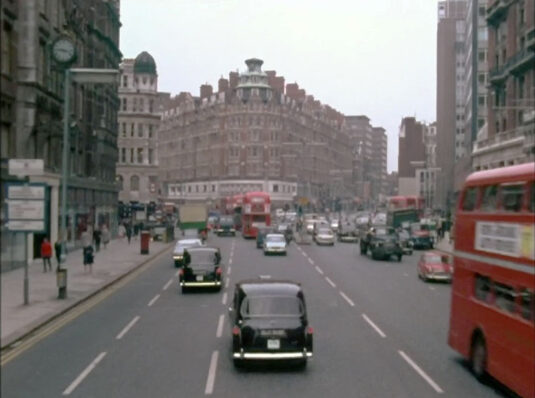 Knightsbridge approaching Brompton Road. Circa 1968