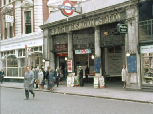 South Kensington underground Station, Thurloe Street. Circa 1968