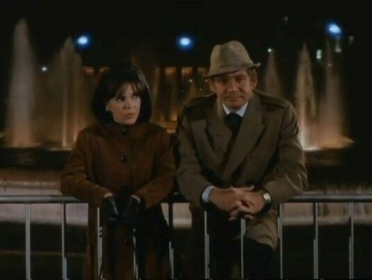 16th arrondissement, at Place de Varsovie and against the backdrop of the nightly Fontaine du Jardins du Trocadéro Circa 1968
