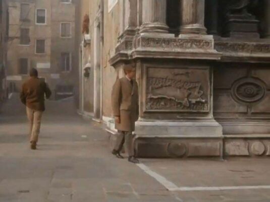 The corner of the Chiesa di Santa Maria del Giglio at the Campiello Santa Maria Zobenigo. Circa 1968